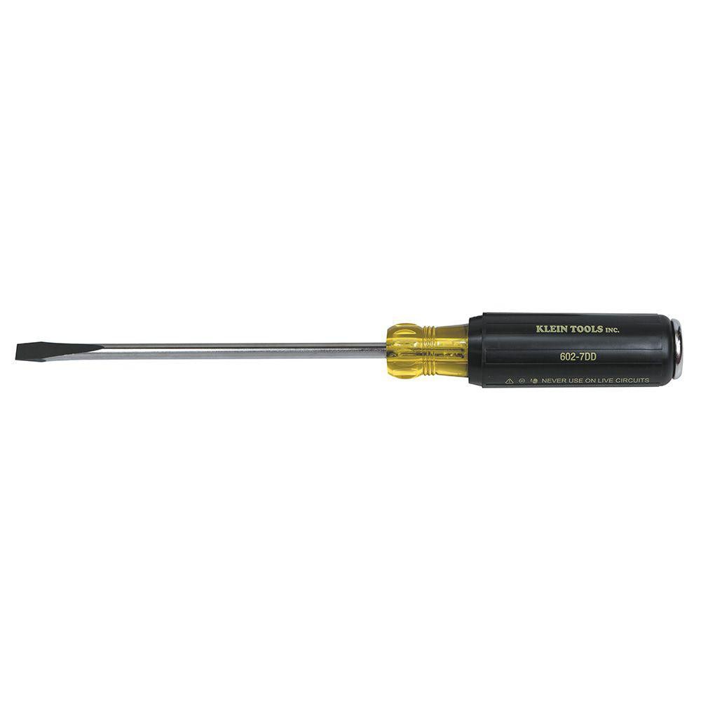 Klein Tools 602-7DD Slotted Screwdriver: 5/16" Width, 7" OAL, 7" Blade Length Image