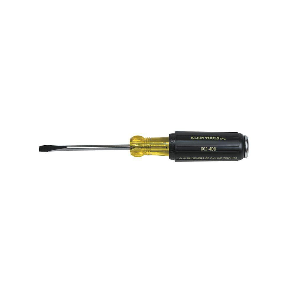 Klein Tools 602-4DD Slotted Screwdriver: 1/4" Width, 4" OAL, 4" Blade Length Image