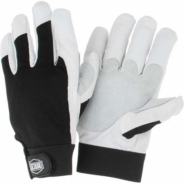 Welding Gloves: Size Large, Uncoated, Goatskin Leather, Carpentry, Landscaping Application
