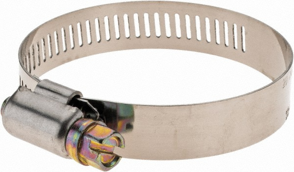 Worm Gear Clamp: SAE 28, 1-5/16 to 2-1/4" Dia, Stainless Steel Band