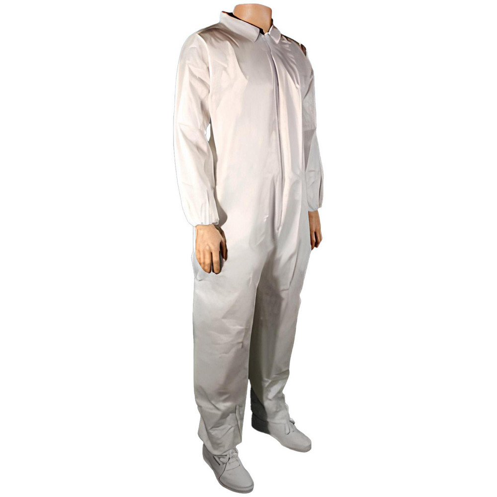 Disposable Coveralls: Size X-Large, Polypropylene, Zipper Closure