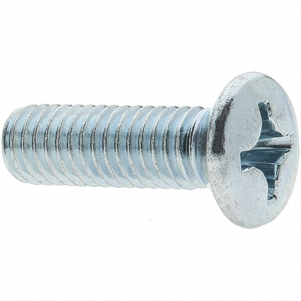 Machine Screw: M6x1 x 20.00 mm  Length Under Head, Oval Head, Phillips