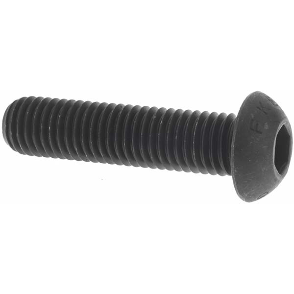 Button Socket Cap Screw: M12x1.75, 50.00 mm Length Under Head, Alloy Steel, Black Oxide - 8.00 mm Drive, Hex Socket Drive, ISO 7380