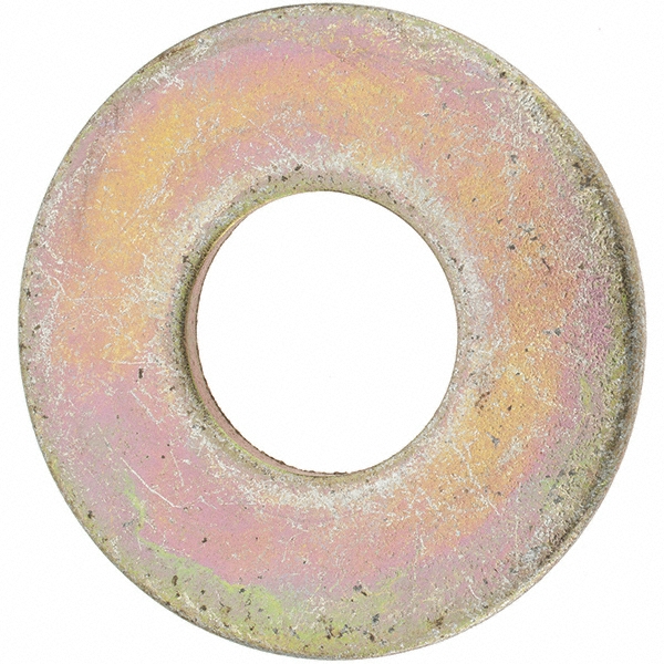 1/4" USS Flat Washers - Grade 8 Steel With Zinc Yellow Finish (Choose Your Quantity)