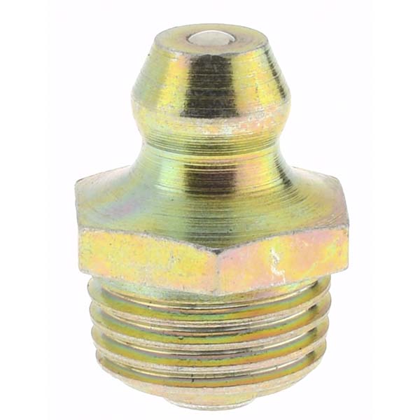 thumbnail image 2 of 3/8-24 Straight Grease Fittings - 21/32 Zinc & Dichromate Pack Of 25 Industrial Fittings 2 of 5