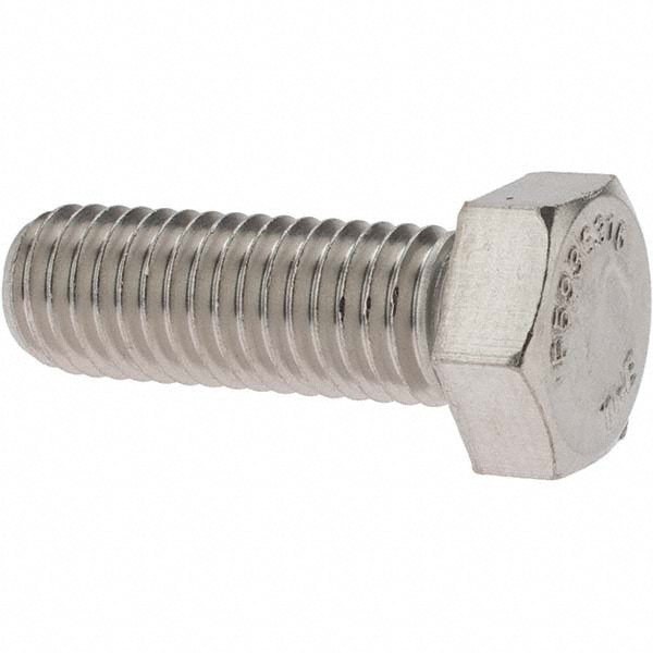 Hex Head Cap Screw: 1/2-13 x 1-1/2", Grade 316 Stainless Steel