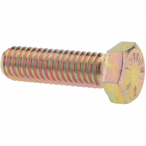 200-Piece Lot – 3/8-16 X 3/4 Grade 8 Hex Cap Screws, Yellow Zinc Finish (Lexar Industrial)