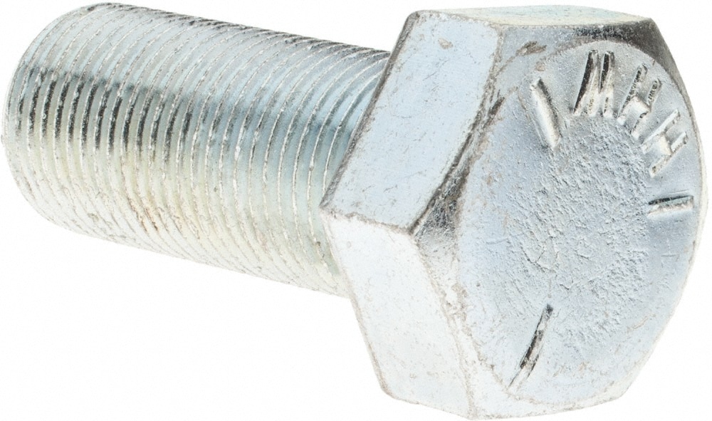 Hex Head Cap Screw: 7/8-14 x 2", Grade 5 Steel, Zinc-Plated
