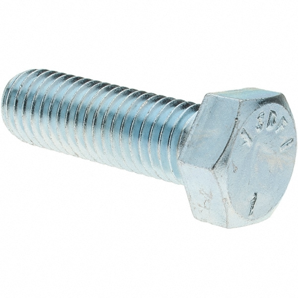 Hex Head Cap Screw: 5/8-18 x 2", Grade 5 Steel, Zinc-Plated