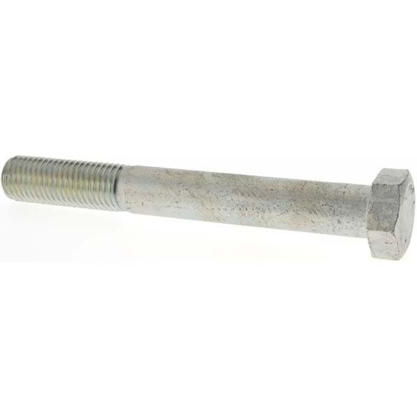 Hex Head Cap Screw: 7/8-9 x 7", Grade 5 Steel, Zinc-Plated