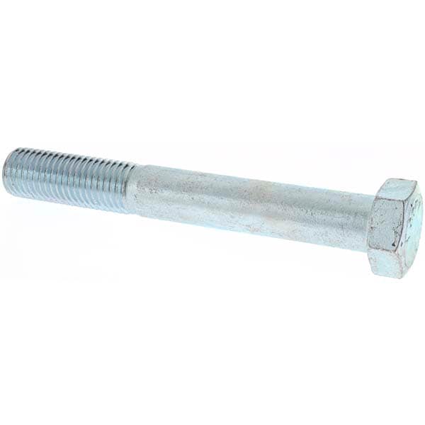 Hex Head Cap Screw: 7/8-9 x 6-1/2", Grade 5 Steel, Zinc-Plated