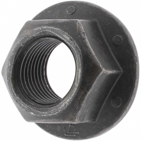 Hex Flange Lock Nut: Distorted Thread Lock, 1/2-20, Grade G Steel, Bright/Uncoated Finish - 0.5550" High, 0.7520" Width Across Flats, Right Hand Thread