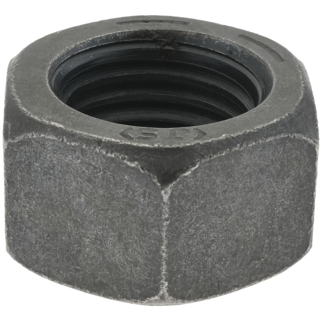 Course Thread Steel Hex Nut – 1-1/2" X 6 TPI, RH, 2-1/4" Wide, Black Oxide, USA