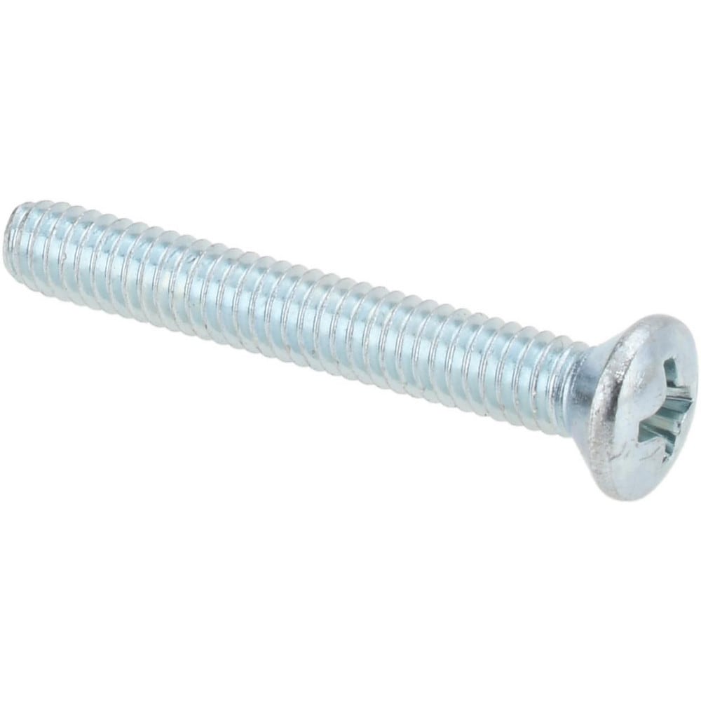 Machine Screw: #8-32 x 1-1/4" Length Under Head, Oval Head, Phillips