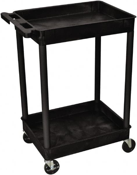 Luxor STC11-B Shelf Utility Cart: Plastic, Black 