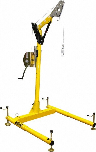 Confined Space Entry & Retrieval Systems; Base Type: Quadpod ; Winch Power Type: Manual ; Cable Material: Galvanized Steel ; Maximum Load Capacity: 350.0 ; Maximum Tripod Height: 89; 7.42 ; Maximum Reach: 89