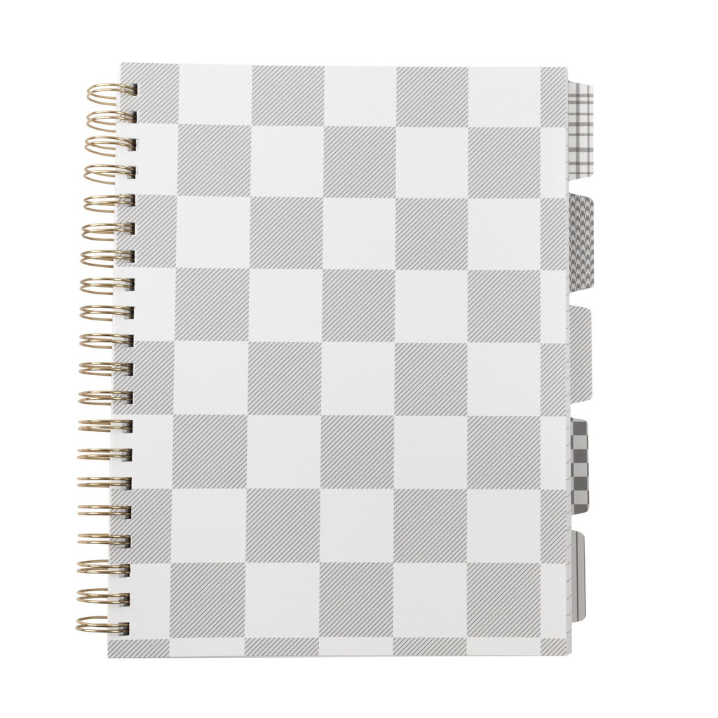 C-LINE® Spiral Notebook: 150 Sheets, 10-1/2 in x 9-1/2 in" Sheet, College, White Paper, Spiral Binding - Gray & White Cover | 12-Pack | Part #24003