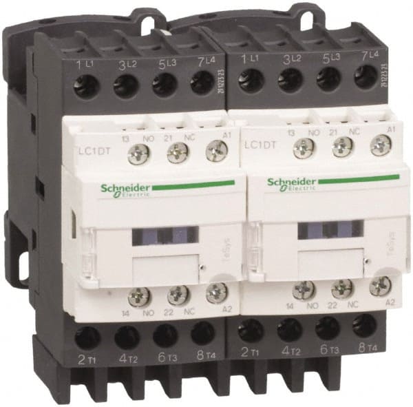 Schneider Electric LC2DT40G7 IEC Contactor: 4 Poles, NC & NO 