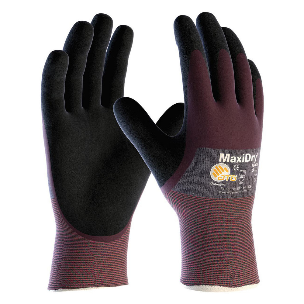 General Purpose Work Gloves: Small, Nitrile Coated, Polyethylene Blend