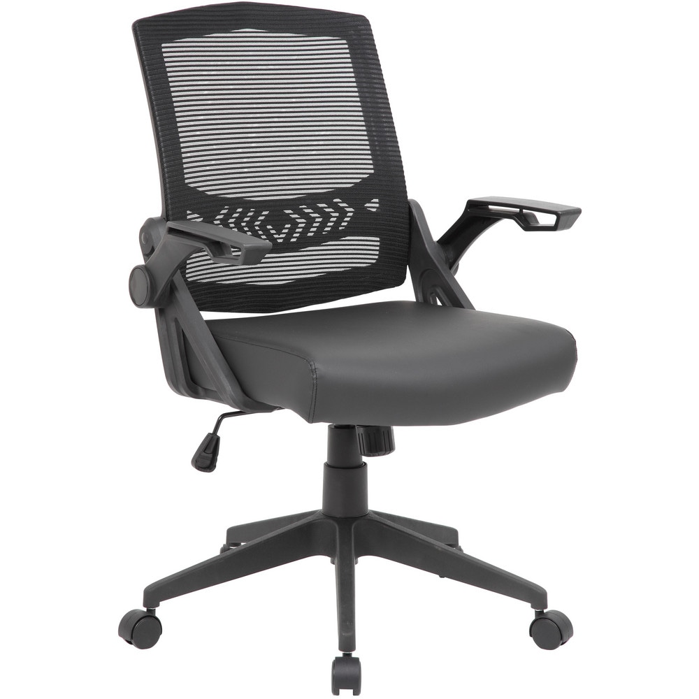 Task Chair: Vinyl, Adjustable Height, Black
