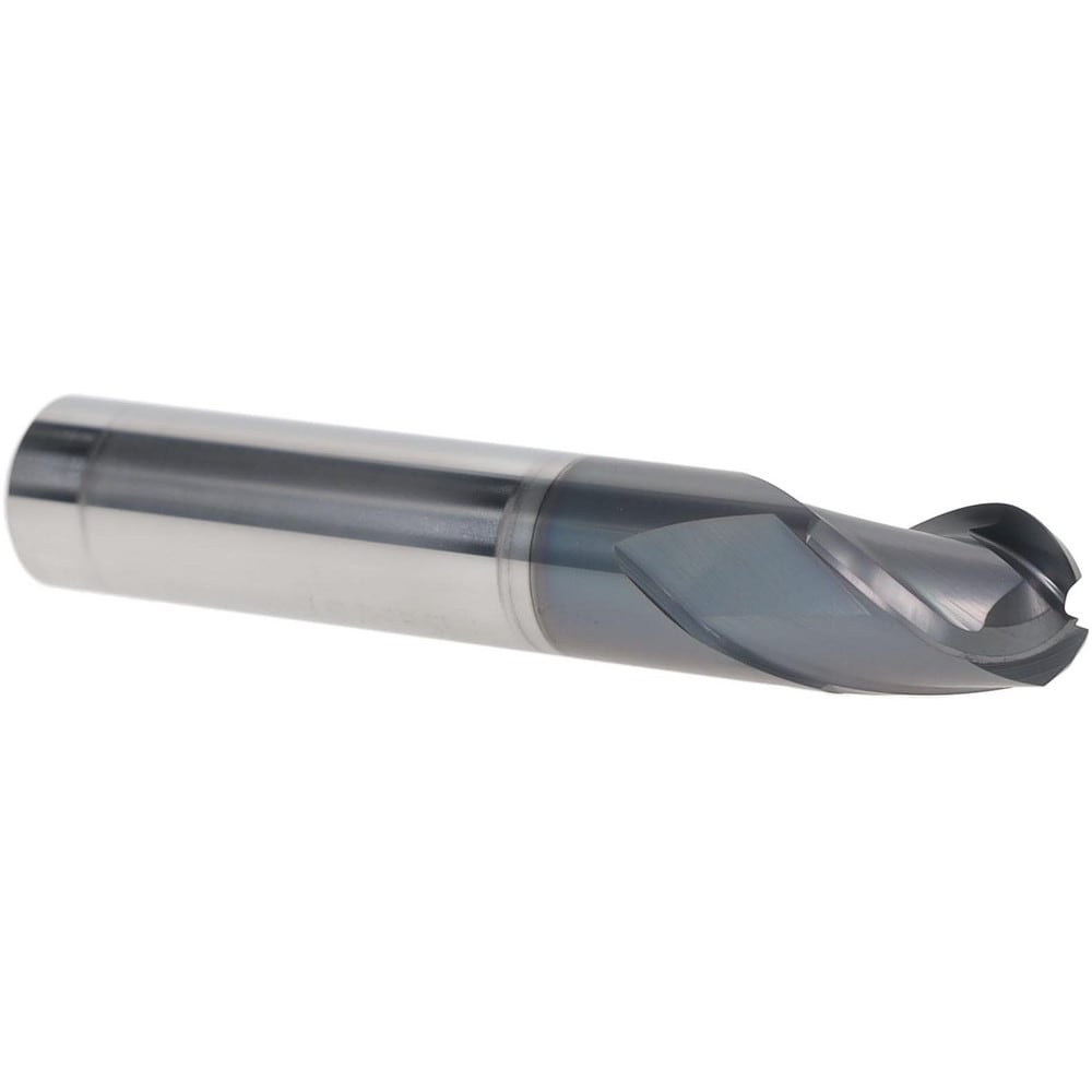 Ball End Mill: 0.5" Dia, 0.562" LOC, 3 Flute, Solid Carbide