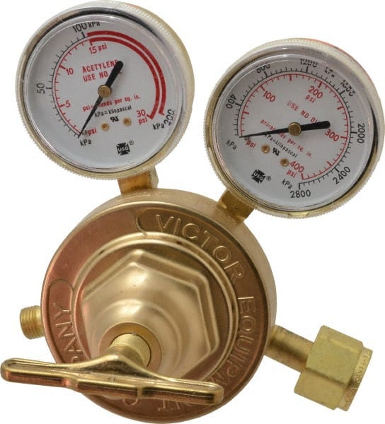 Victor 0781-0583 300 CGA Inlet Connection, Male Fitting, 15 Max psi, Acetylene Welding Regulator 