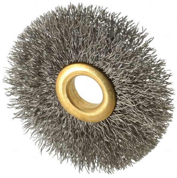 2” Crimped Wire Cup Brush with 1/4” Hex Shank (Brass Coated)