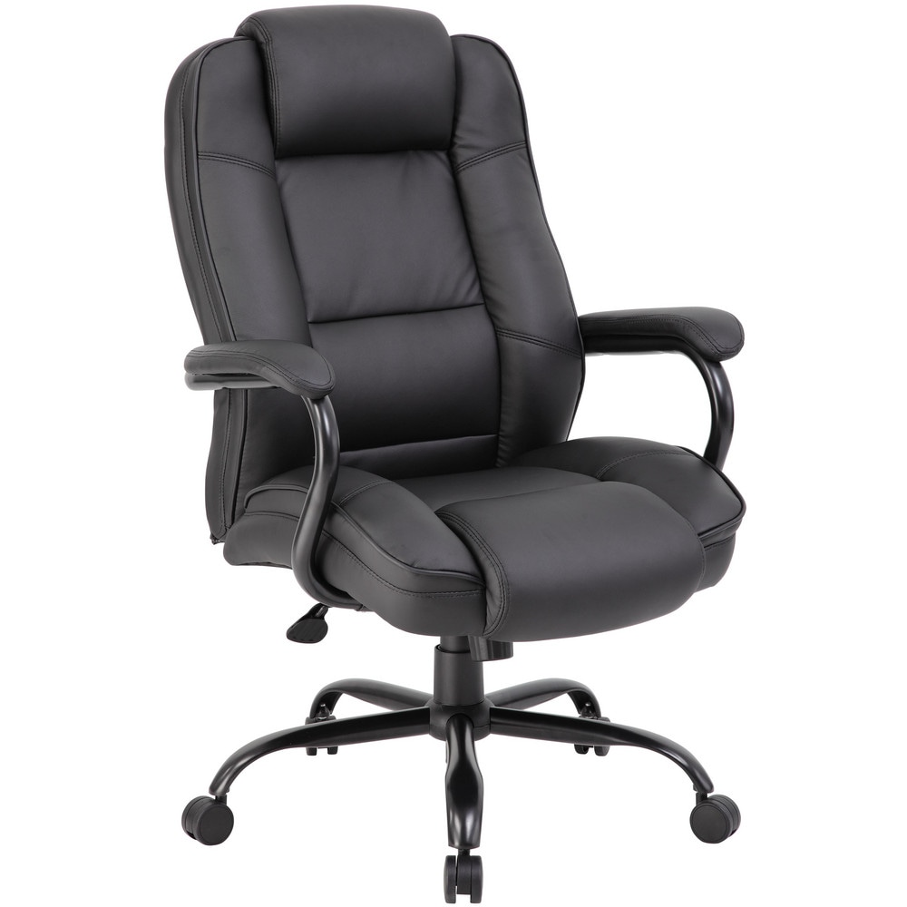 Task Chair: PU Leather, Adjustable Height, Black