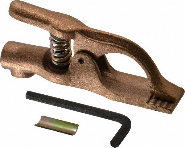 1 Inch Jaw Opening, 2 Inch Jaw Depth, 200 Amp Rating, Copper Alloy Flat Jaw Welding Ground Clamp