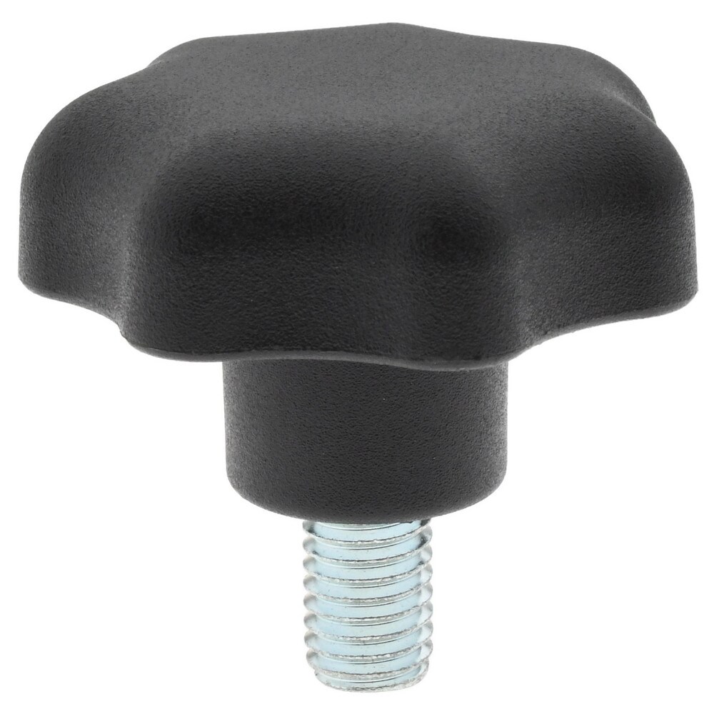 Lobed Knob: 50 mm Head Dia, 7 Points, Thermoplastic Elastomer