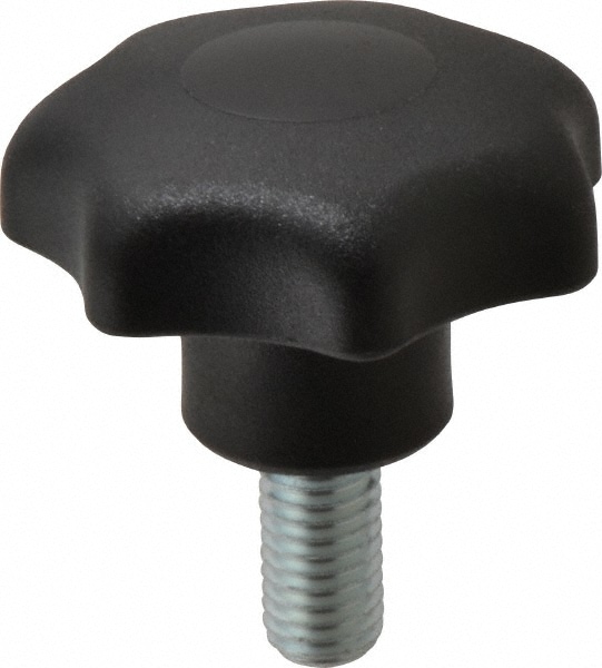 Lobed Knob: 50 mm Head Dia, 7 Points, Thermoplastic Elastomer