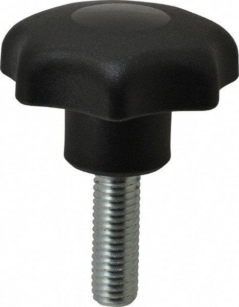 Lobed Knob: 50 mm Head Dia, 7 Points, Thermoplastic Elastomer
