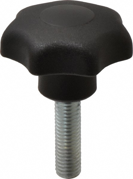 Lobed Knob: 50 mm Head Dia, 7 Points, Thermoplastic Elastomer
