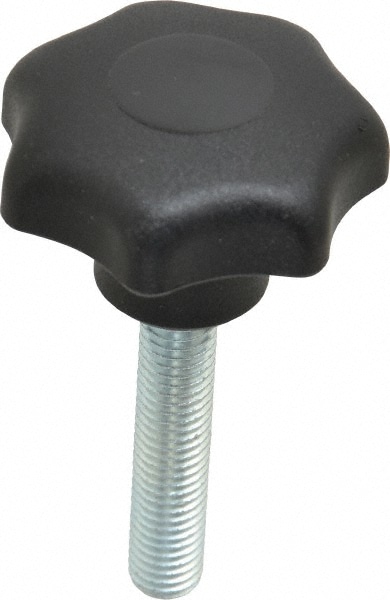 Lobed Knob: 50 mm Head Dia, 7 Points, Thermoplastic Elastomer