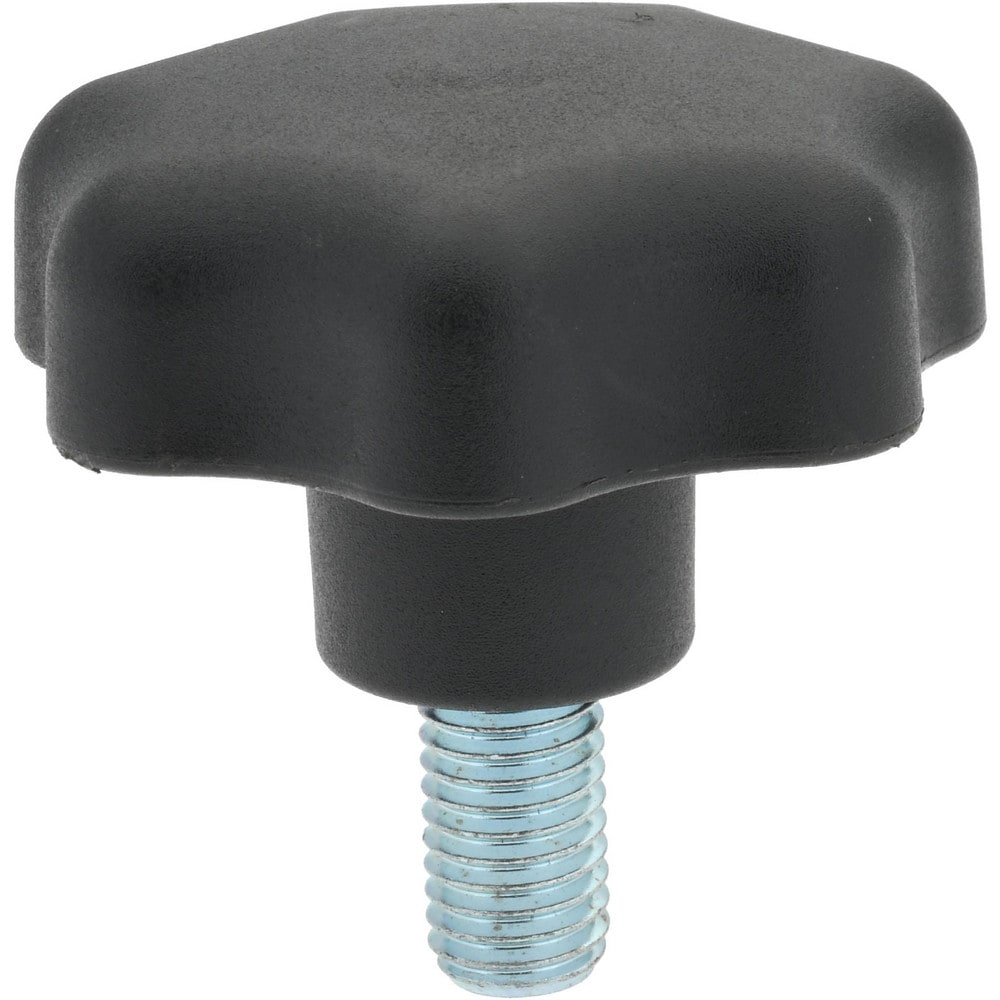 Lobed Knob: 63 mm Head Dia, 7 Points, Thermoplastic Elastomer