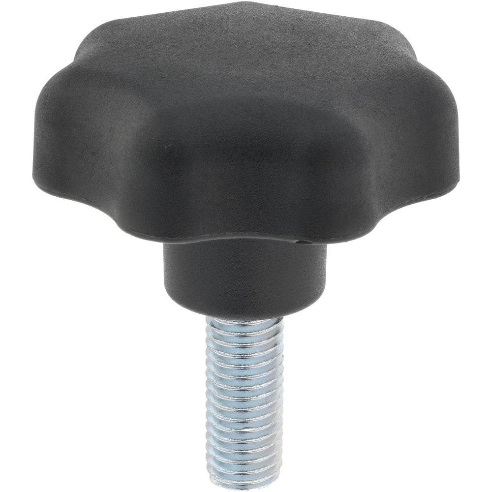 Lobed Knob: 63 mm Head Dia, 7 Points, Thermoplastic Elastomer