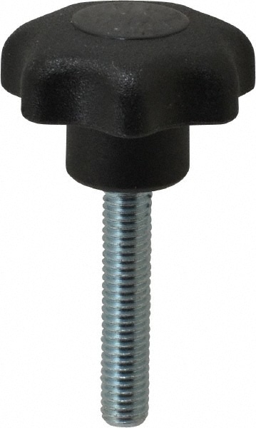 Lobed Knob: 25 mm Head Dia, 7 Points, Thermoplastic Elastomer