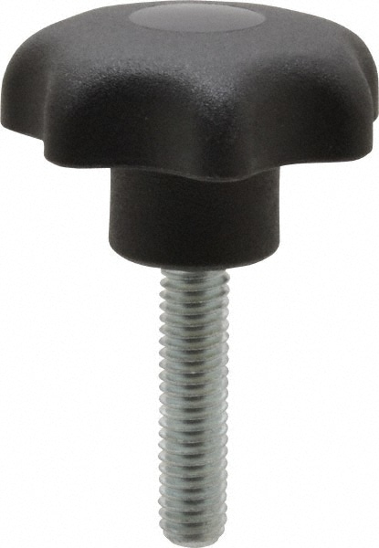 Lobed Knob: 32 mm Head Dia, 7 Points, Thermoplastic Elastomer