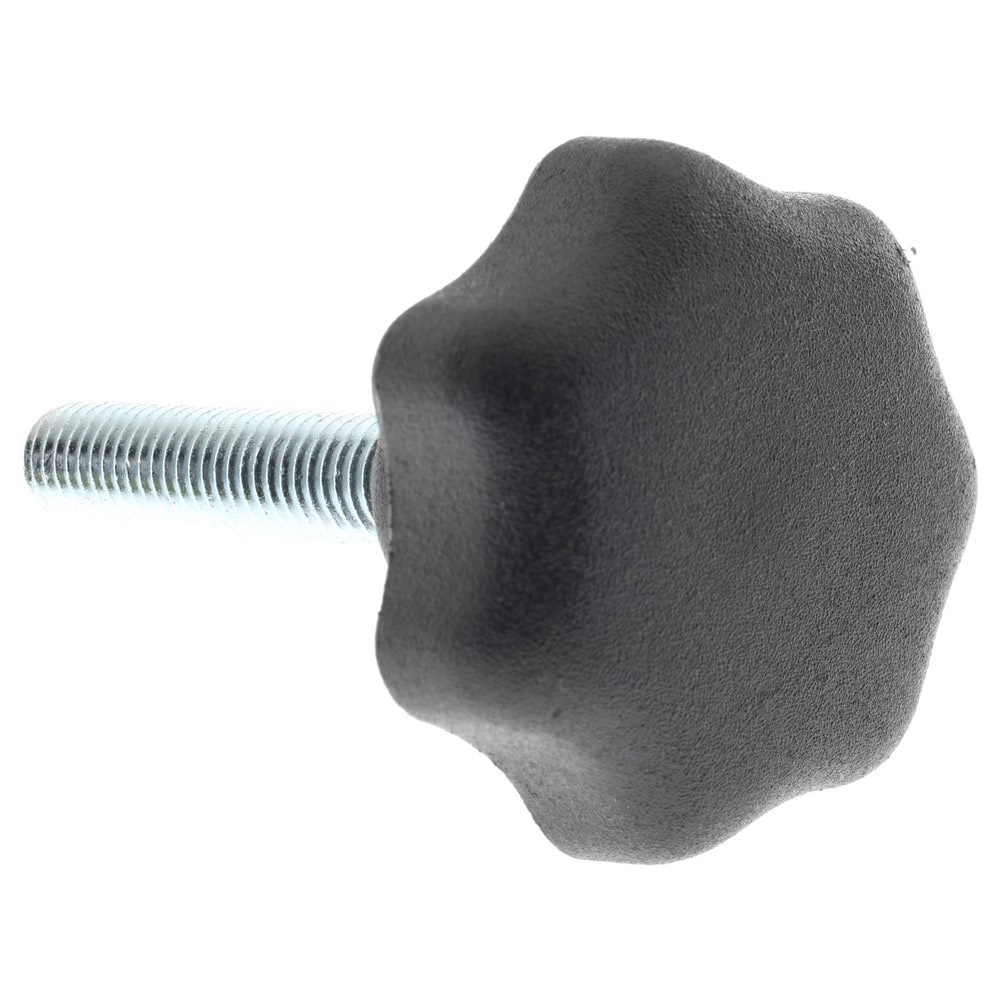Lobed Knob: 40 mm Head Dia, 7 Points, Thermoplastic Elastomer