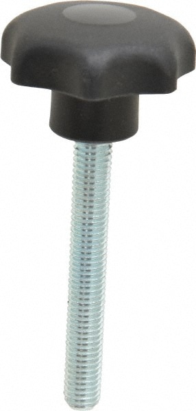 Lobed Knob: 40 mm Head Dia, 7 Points, Thermoplastic Elastomer