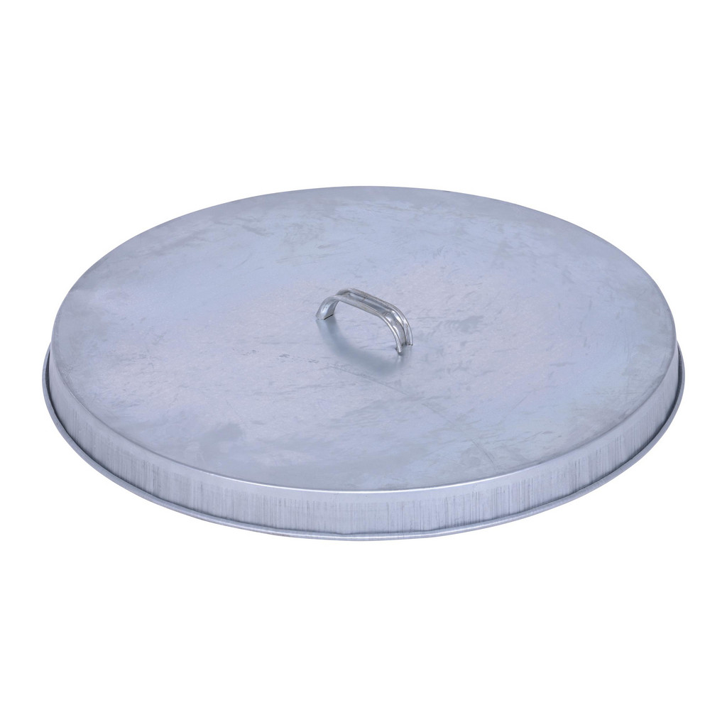 Vestil Galvanized Open Head Drum Cover w/ Handle: 24-1/2 In. Inside Diameter Silver - 26 Gauge Galvanized Steel | Part #DC-245-H