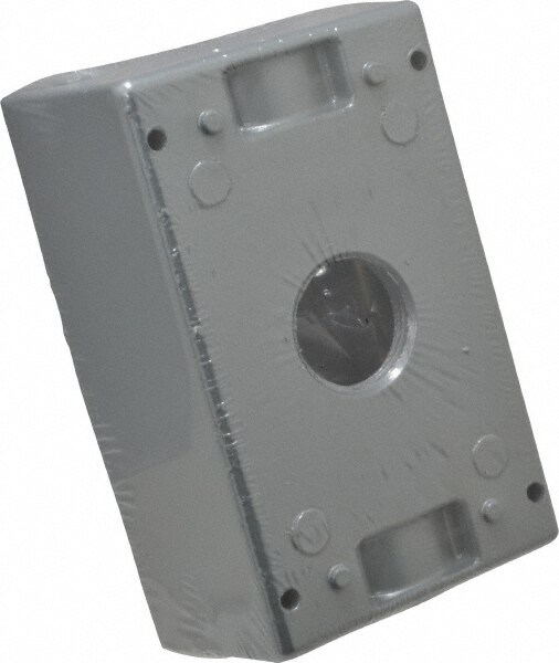 Electrical Outlet Box: Aluminum, Rectangle, 4-1/2" OAH, 2-1/2" OAW, 2" OAD, 1 Gang