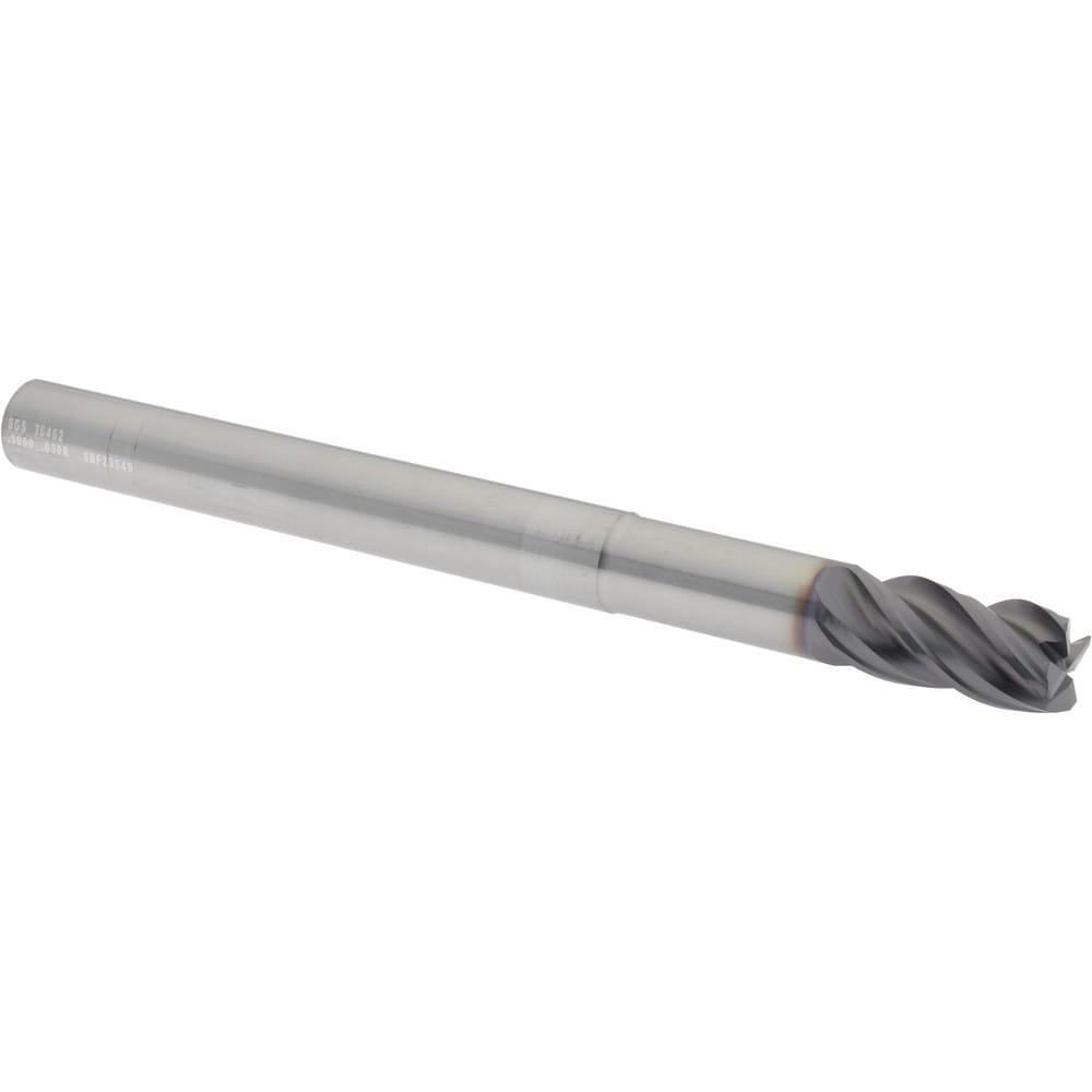 SGS 36462 Corner Radius End Mill: 1/2" Dia, 1" LOC, 0.03" Radius, 4 Flutes, Solid Carbide Image