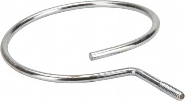 Threaded Bridle Ring: 4" Pipe, 1/4-20 Rod, Steel, Zinc-Plated