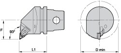Modular Turning & Profiling Cutting Unit Head: Size KM32, 35 mm Head Length, Internal, Right Hand