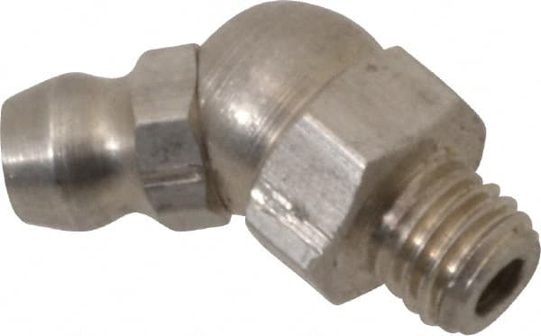 PRO-LUBE GFTSS1-42845-10 Standard Grease Fitting: 45 ° Head, 1/4-28 PTF 