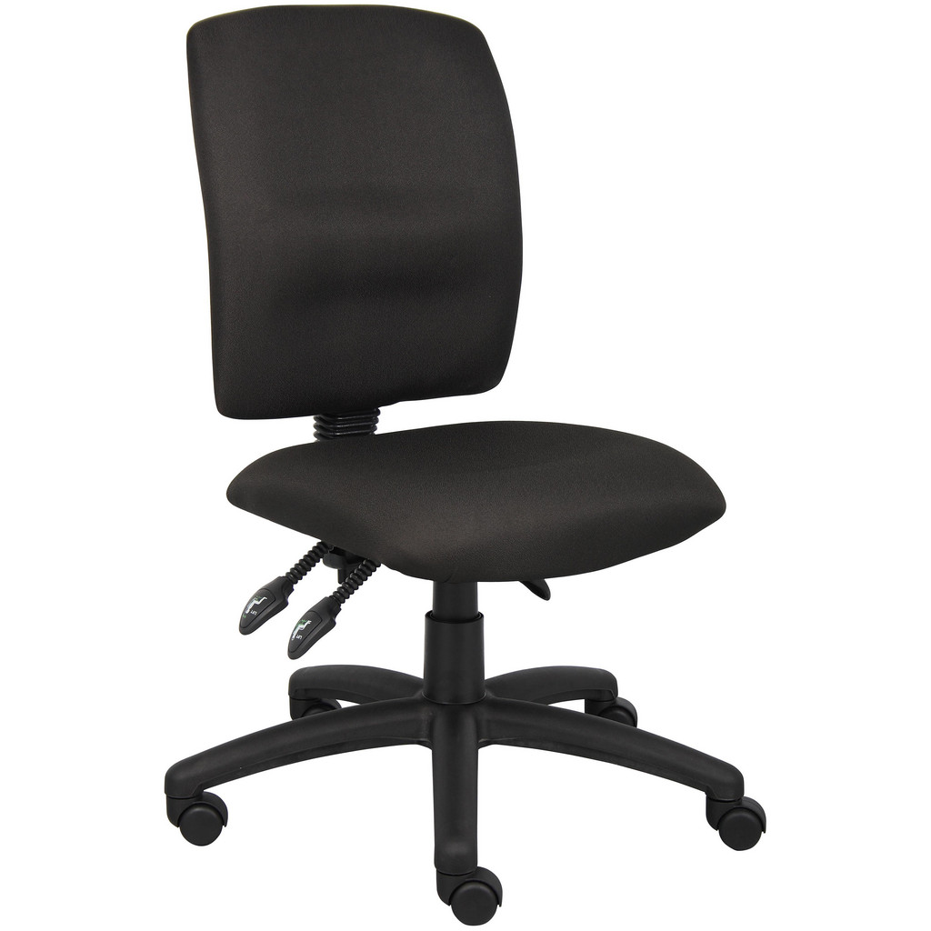 Boss Office Products Task Chair: Crepe, Adjustable Height, Black - No Arm Arms, Swivel | Part #B3035-BK