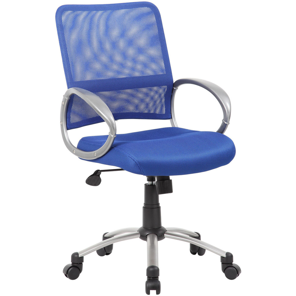 Boss Office Products - Task Chair: Mesh, Adjustable Height, Blue | MSC ...
