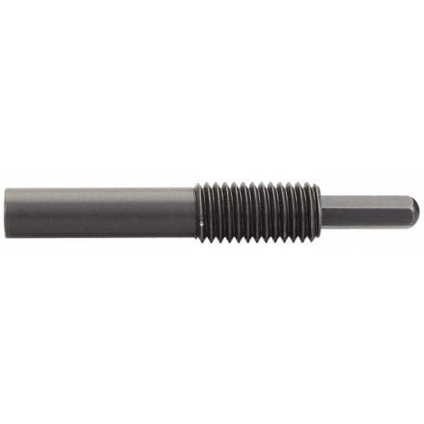 Vlier HH1000 Threaded Spring Plunger: 1/8, 2" Thread Length, 0.5" Dia, 1" Projection 