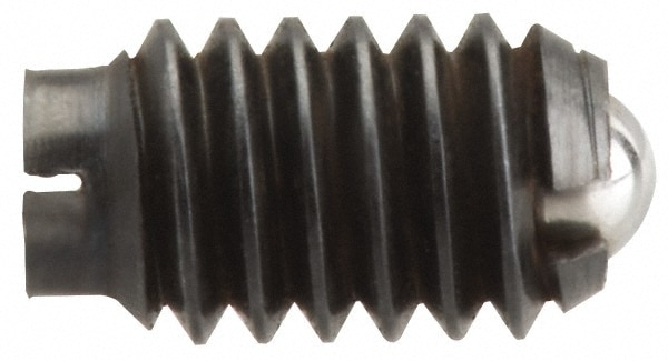 Threaded Ball Plunger: 1/2-13, 0.281" Ball Dia, 3/4" Body Length, 0.072" Max Ball Reach